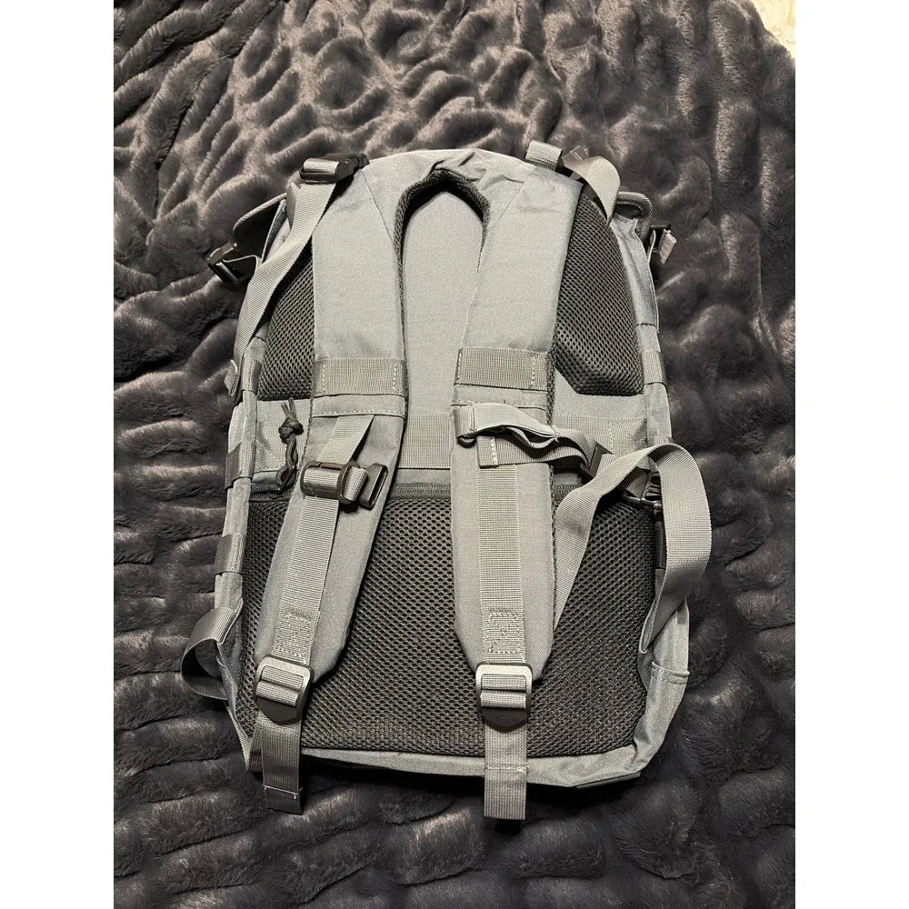 Dinictis Tactical Travel Backpack Gray MOLLE Laptop Rucksack with Flag Patch